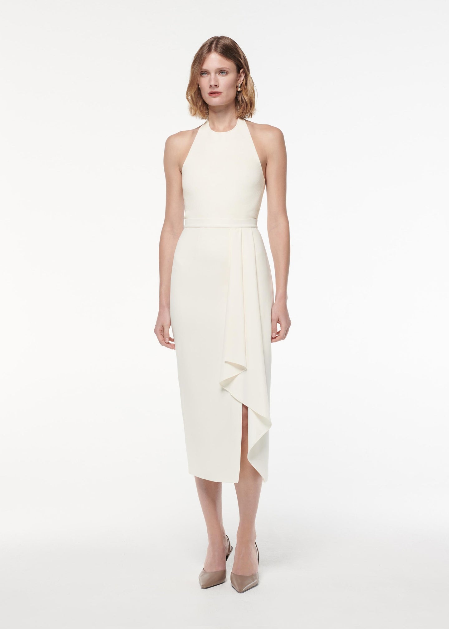 Ruffled Midi Skirt in Cream – Roland Mouret