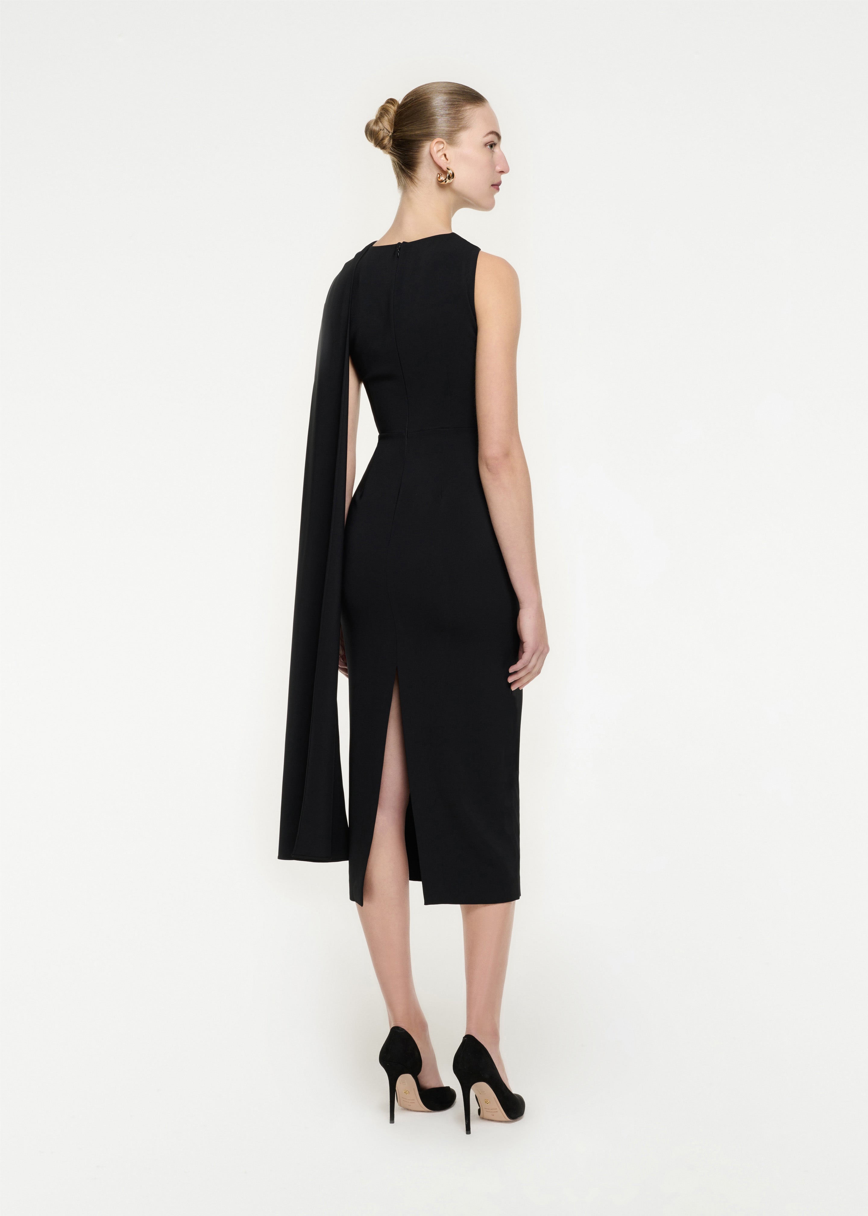 David lerner asymmetrical hot sale strap midi dress