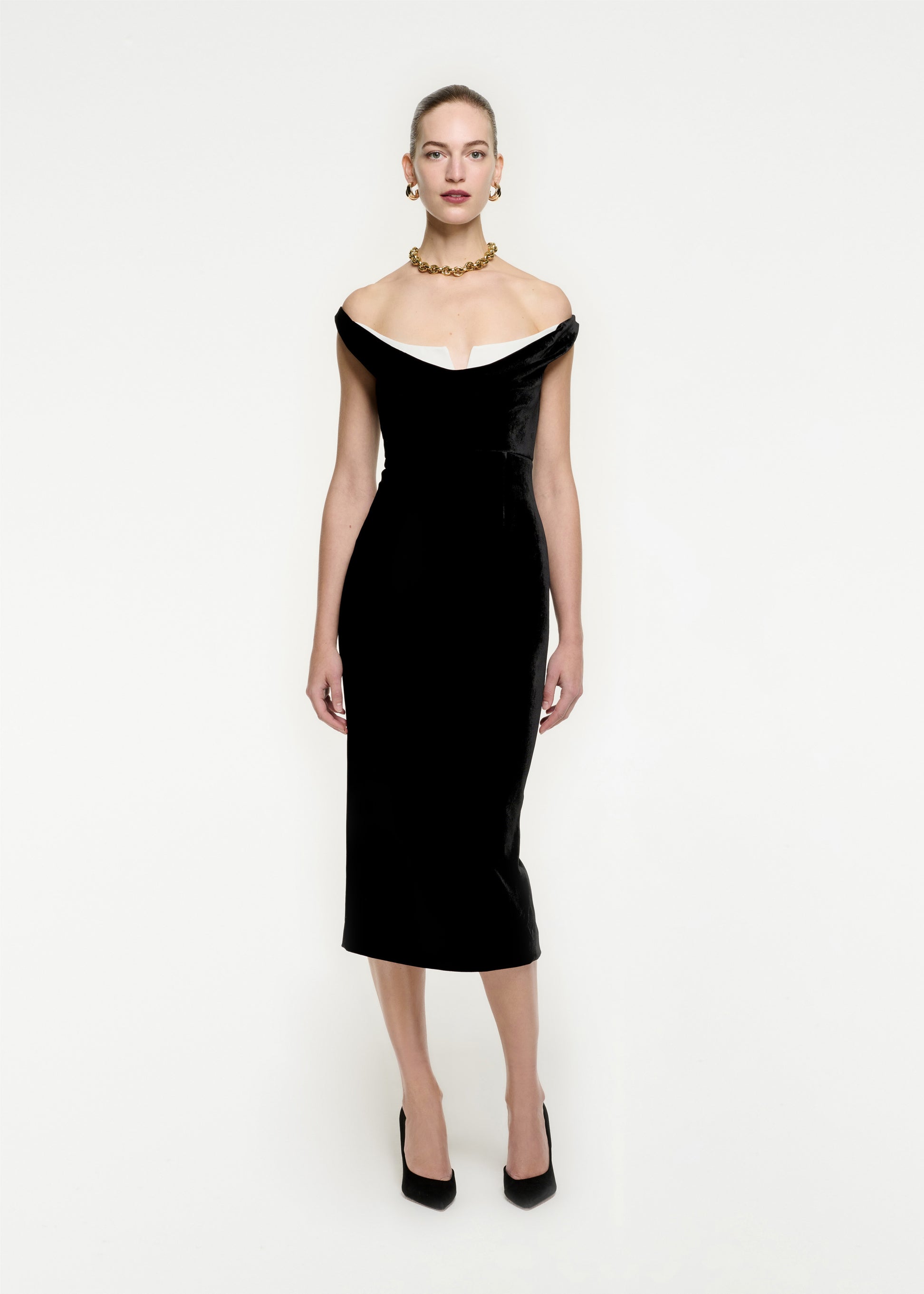 Knit midi dress in black - Roland Mouret