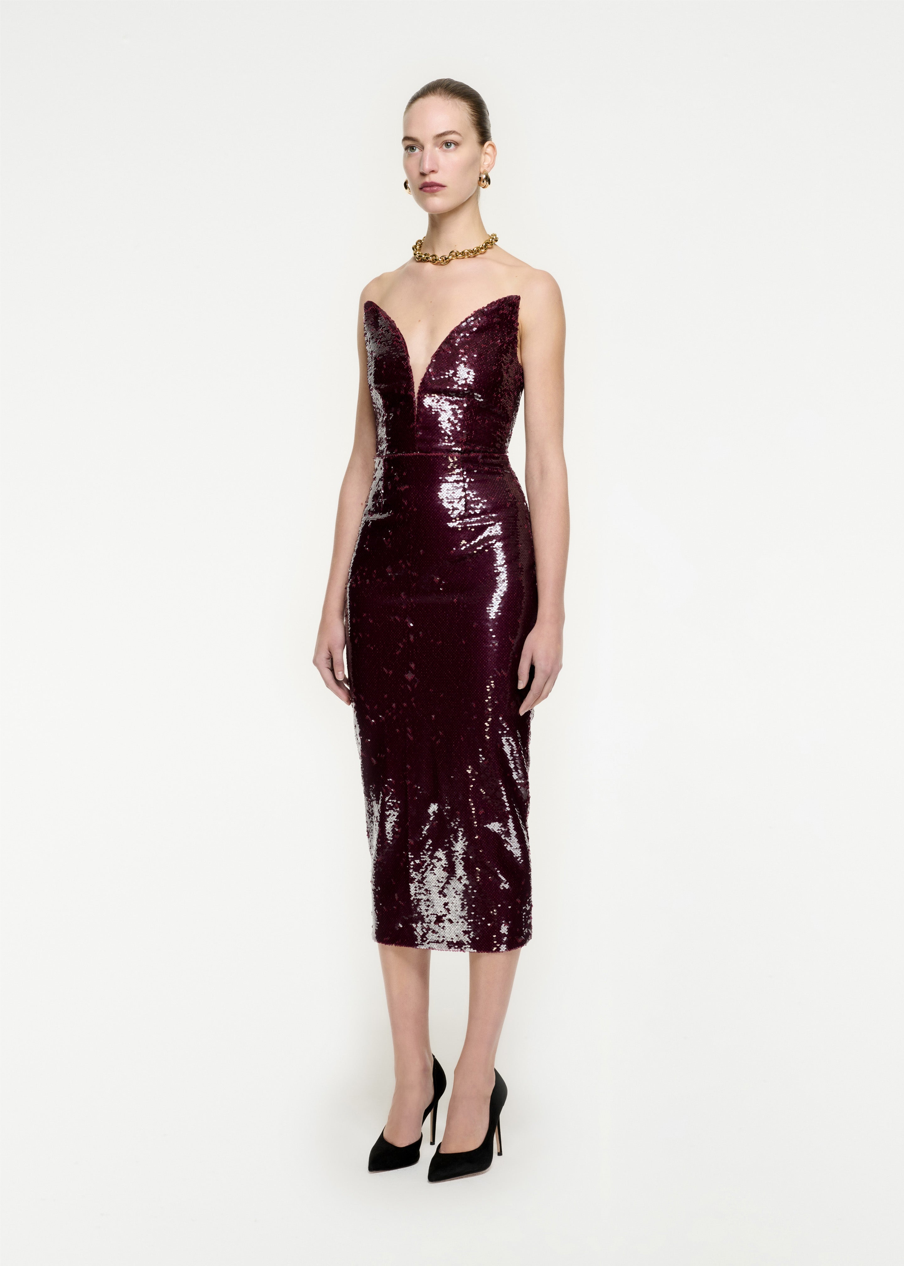 Dress the population 2024 margo sequin midi dress