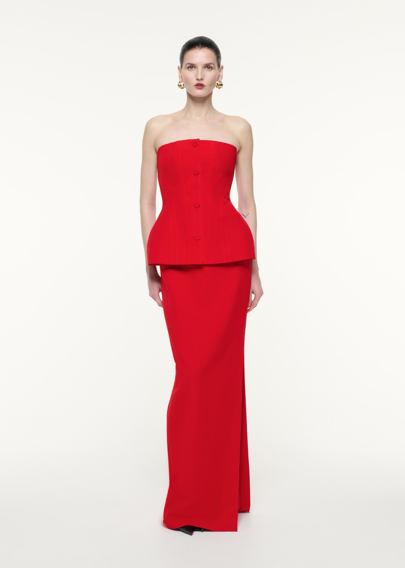 Strapless Tailored Crepe Gown