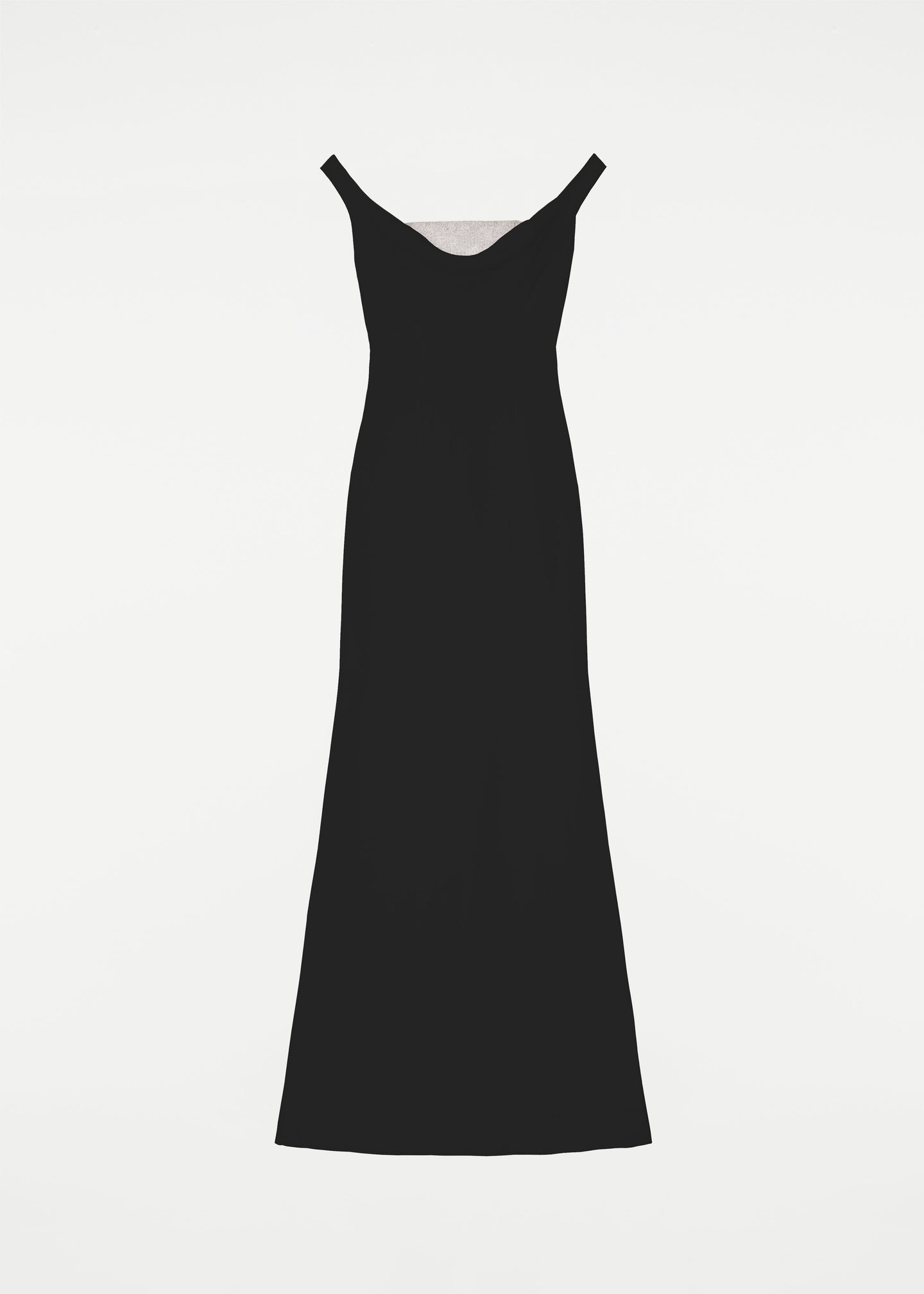 off shoulder cady diamante gown black