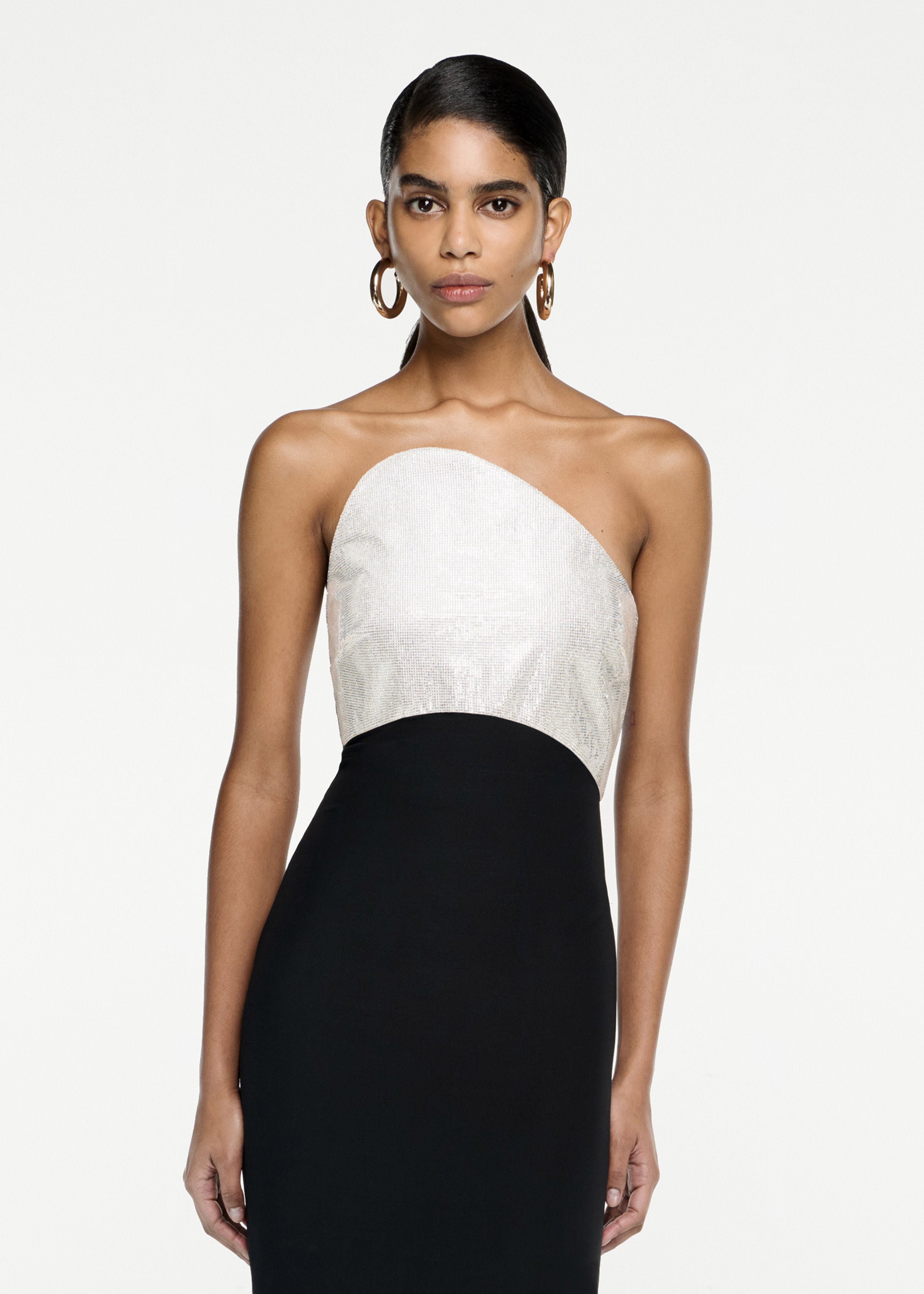 Strapless Silk Wool Diamante Maxi Dress in Black – Roland Mouret