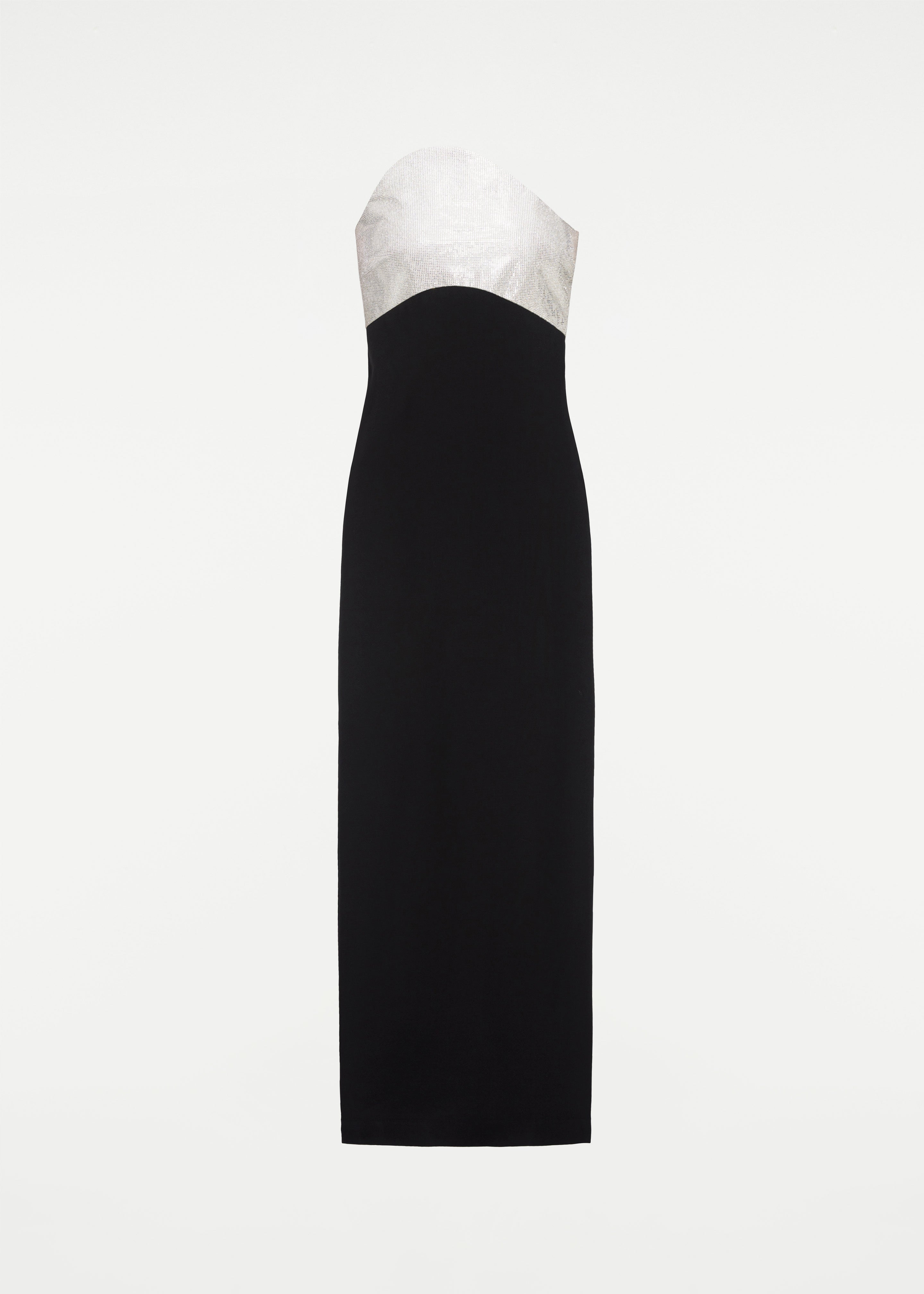 Strapless Silk Wool Diamante Maxi Dress in Black – Roland Mouret