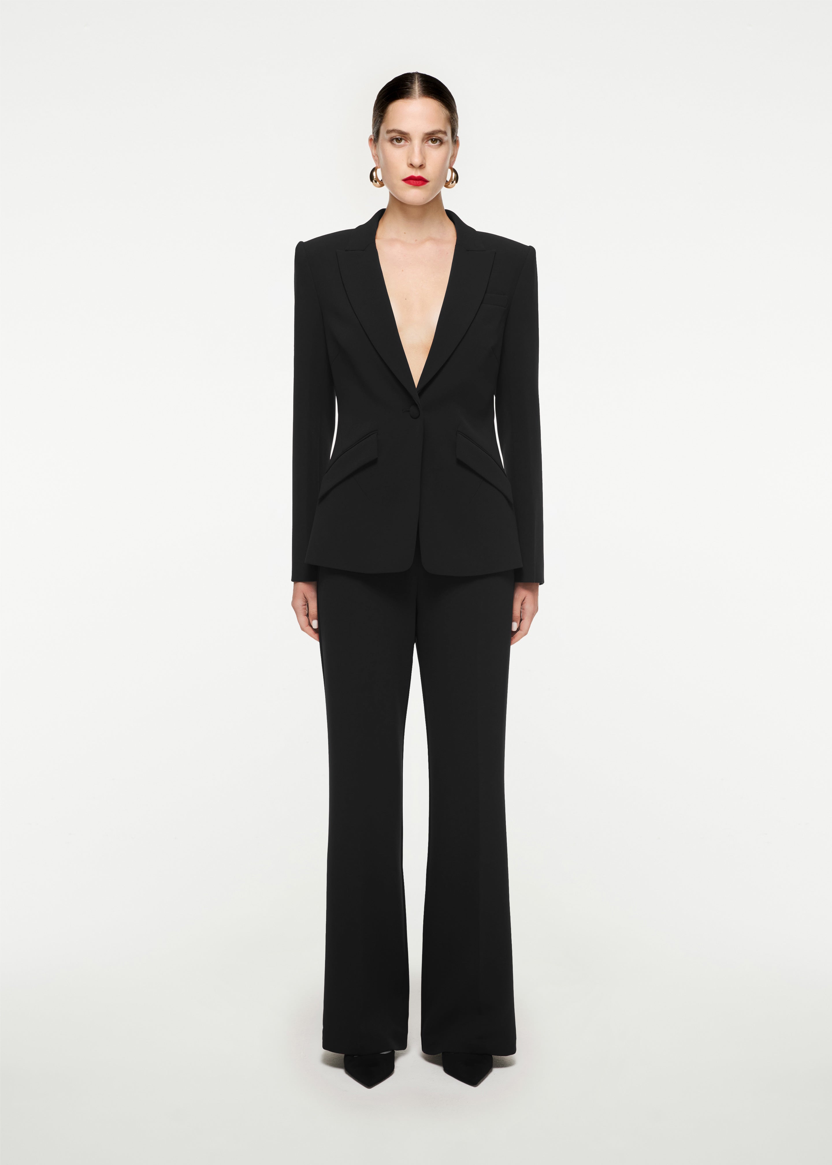 Wide Leg Stretch Cady Trouser in White – Roland Mouret