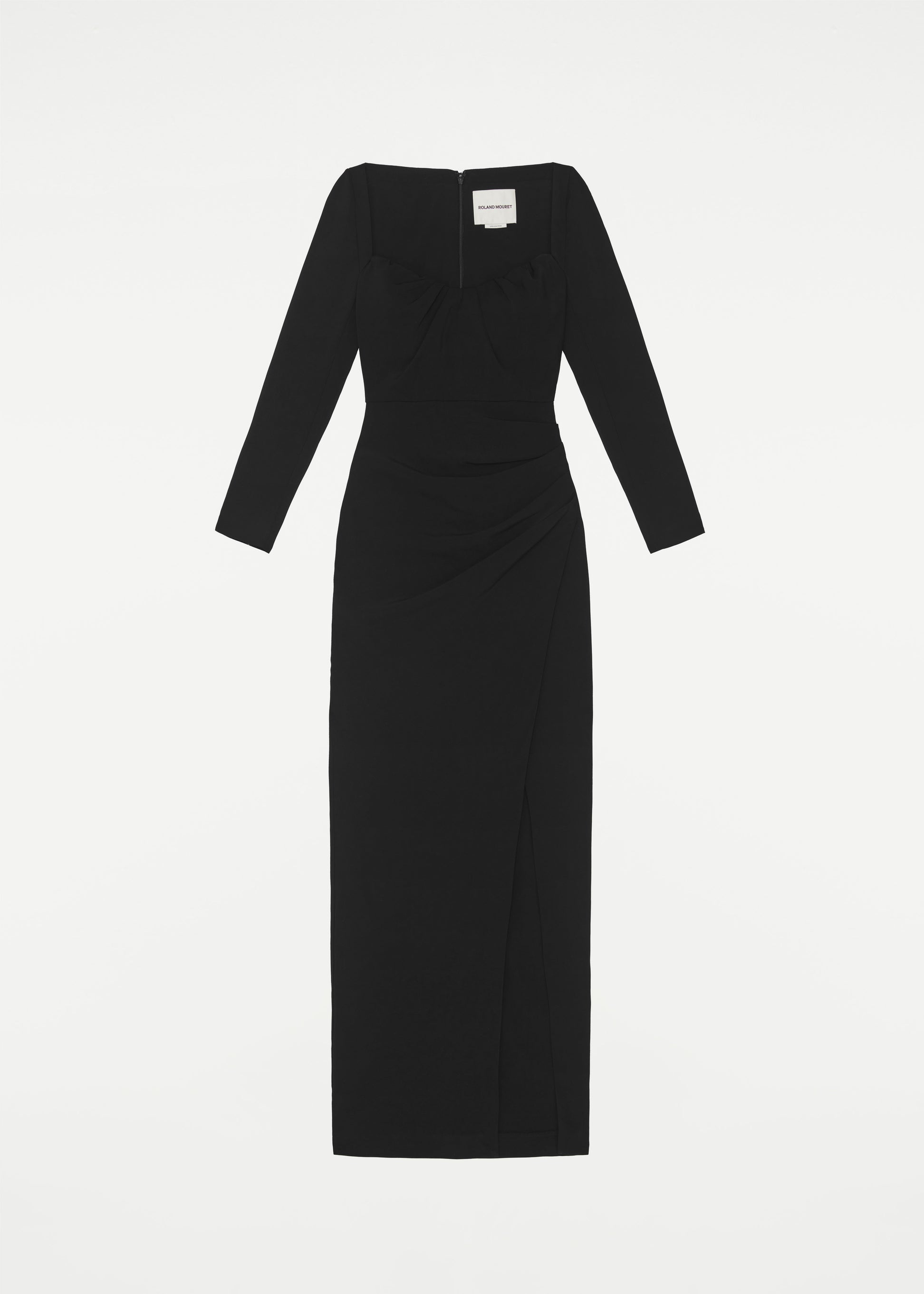 Long Sleeve Stretch Cady Maxi Dress in Black – Roland Mouret