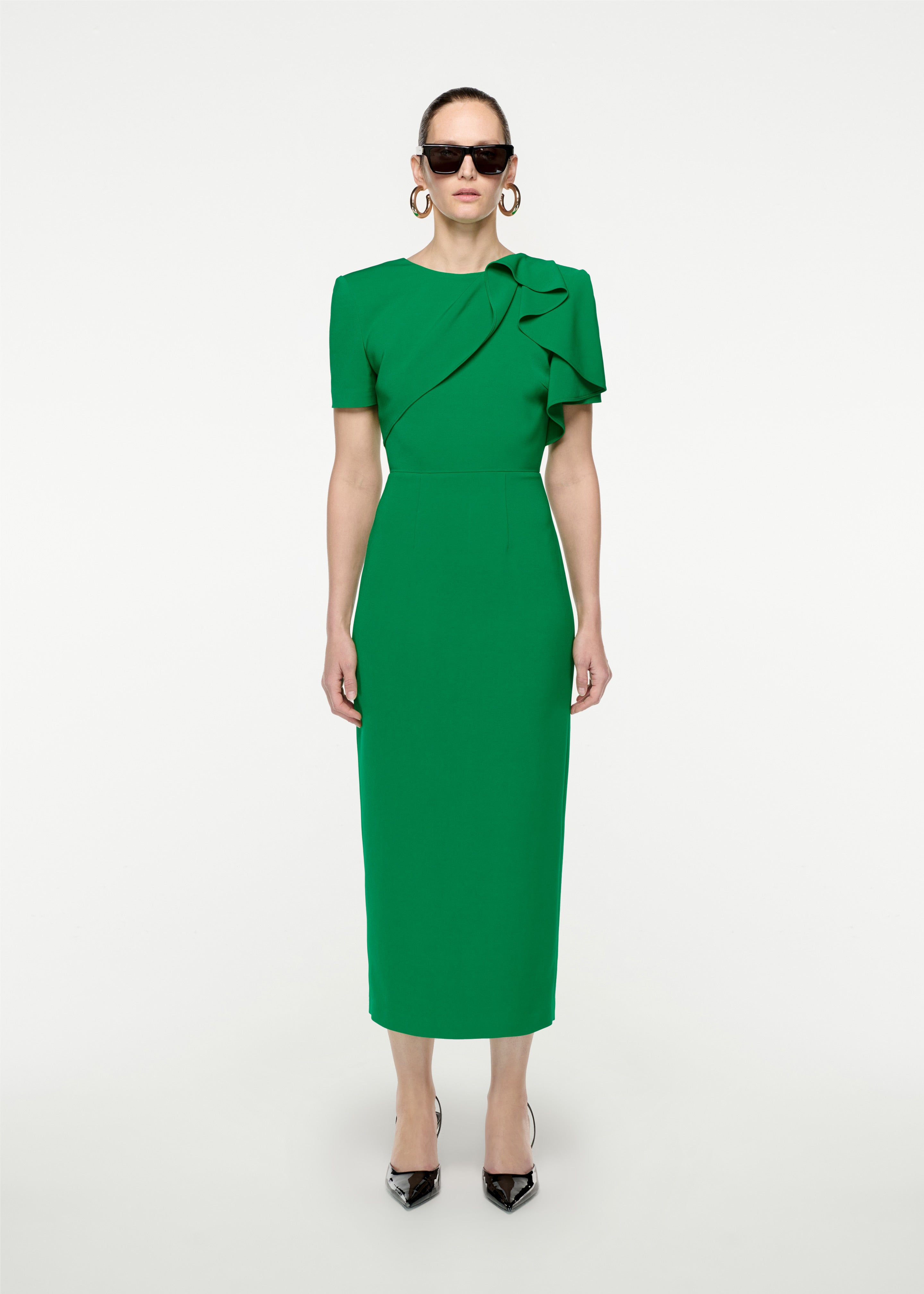 Green sale stretch dress