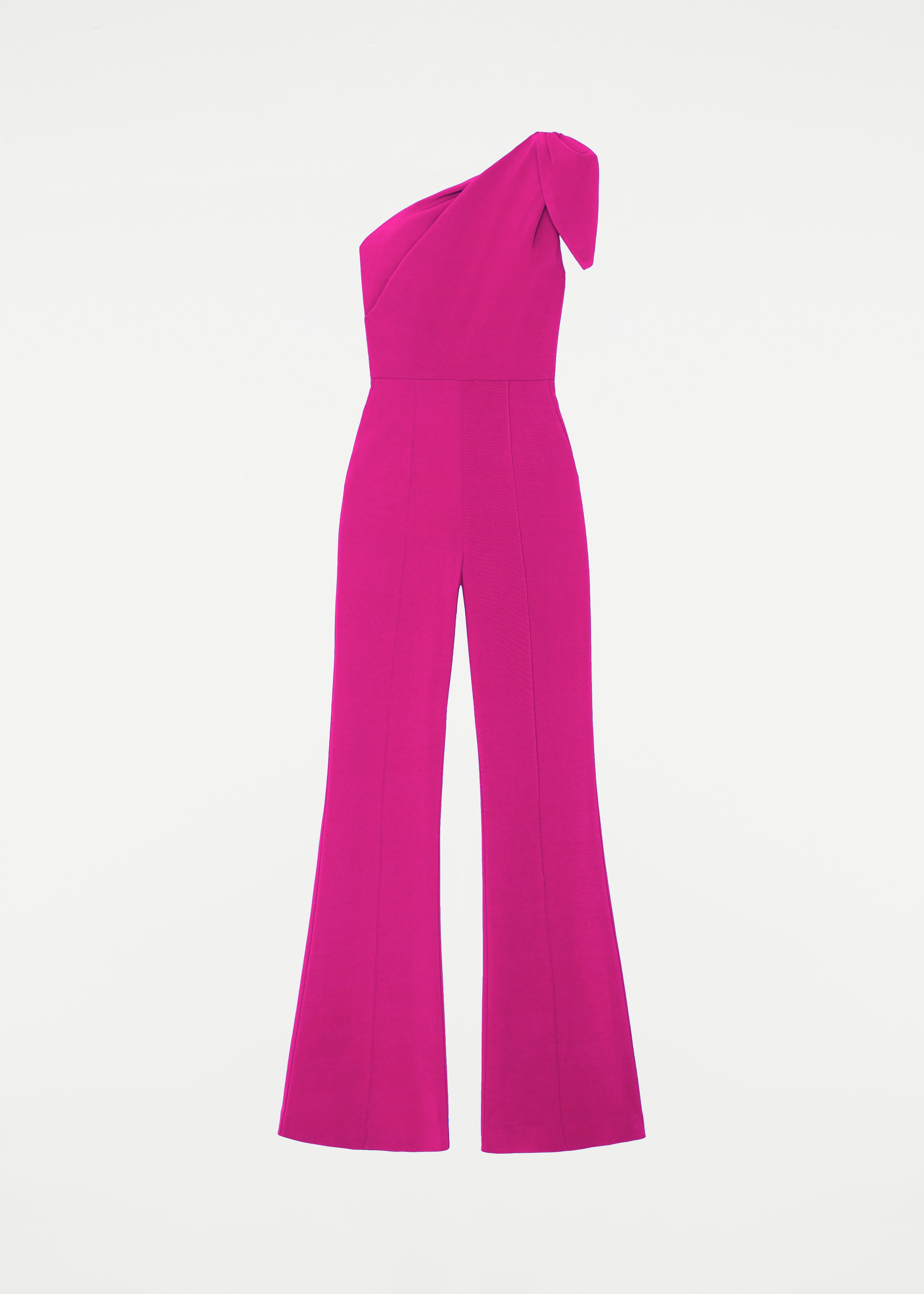 Asymmetric Leaf Draped Jumpsuit in Pink Roland Mouret