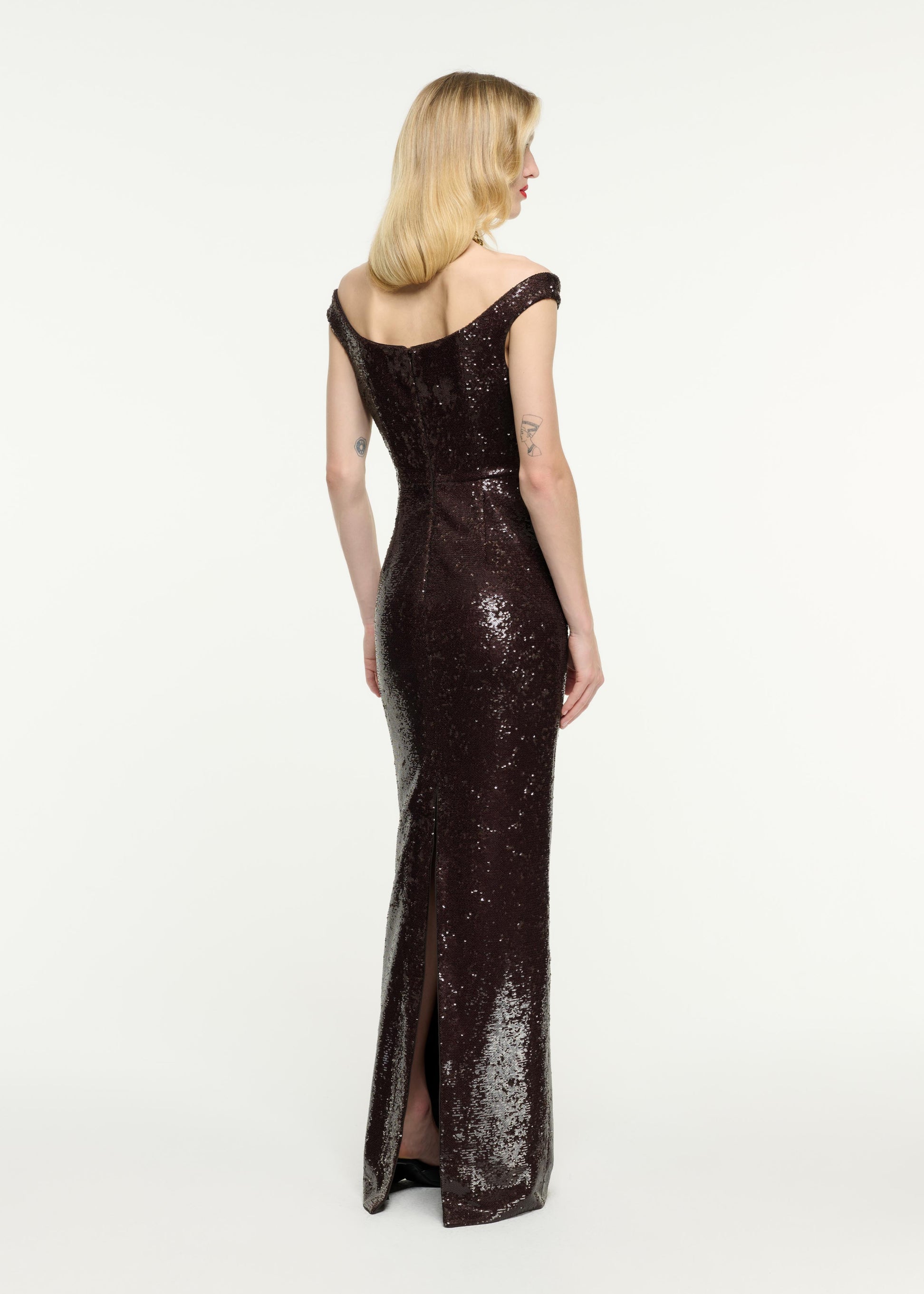 Off The Shoulder Sequin Gown