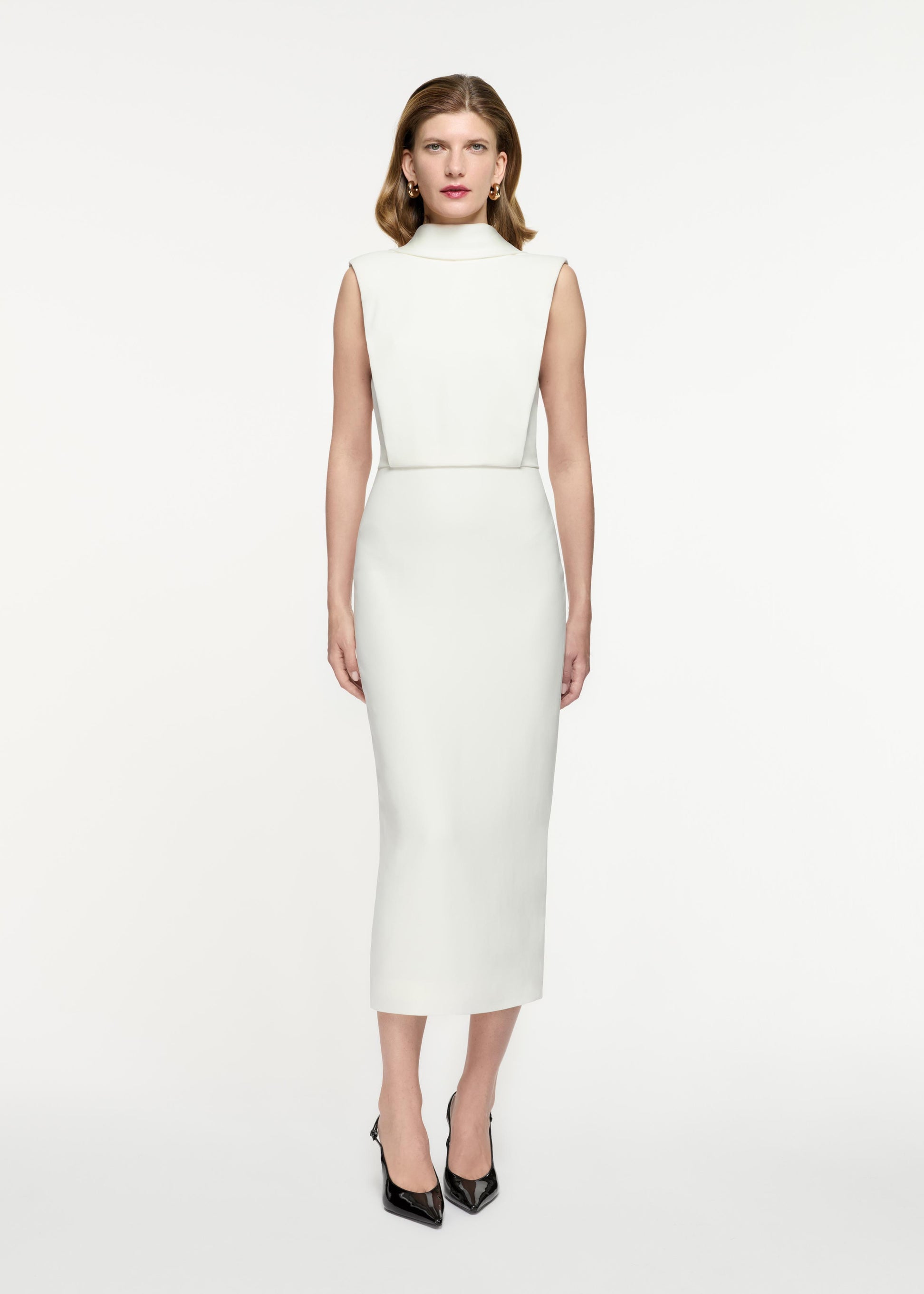 Stretch Cady Midi Dress