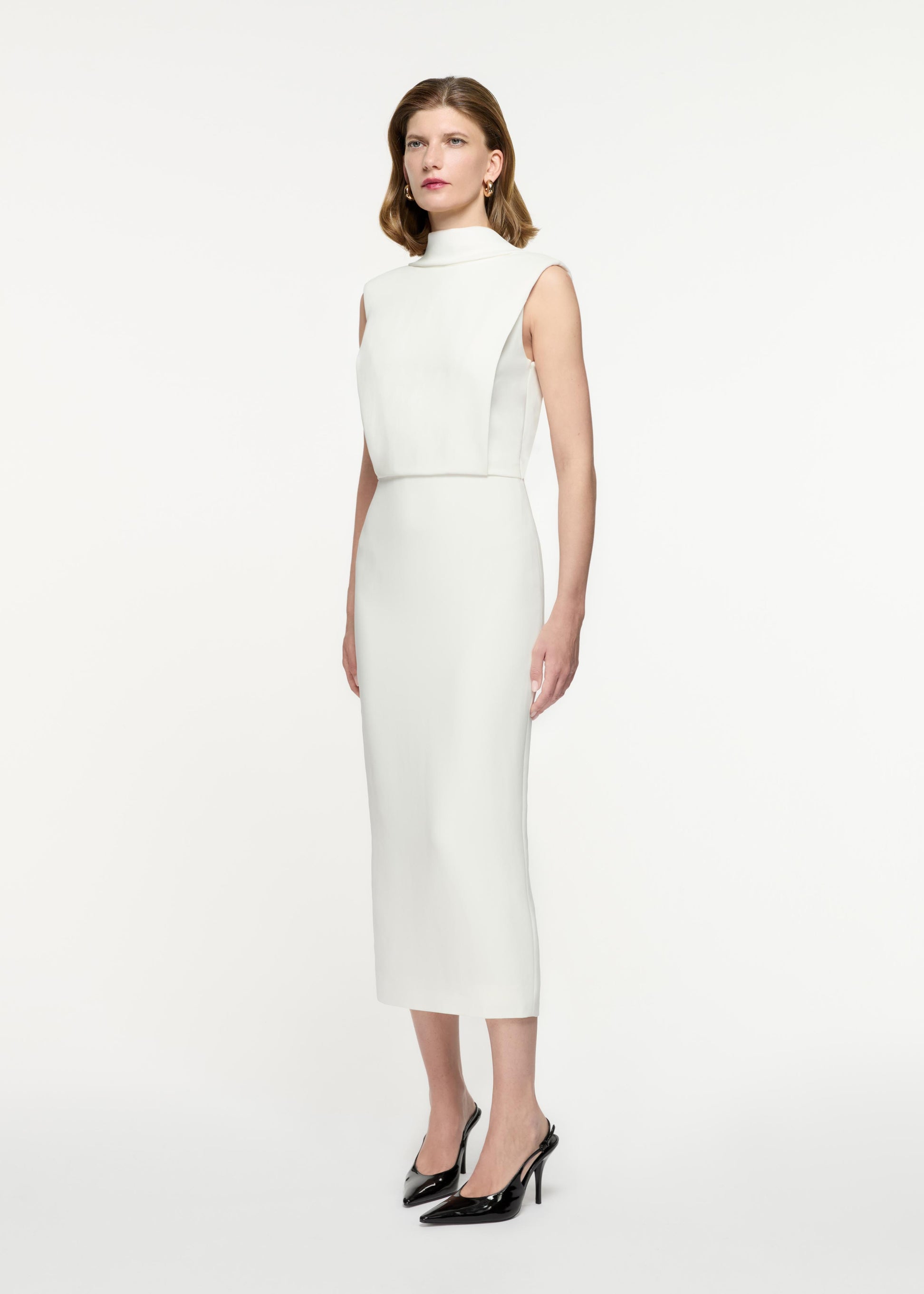 Stretch Cady Midi Dress