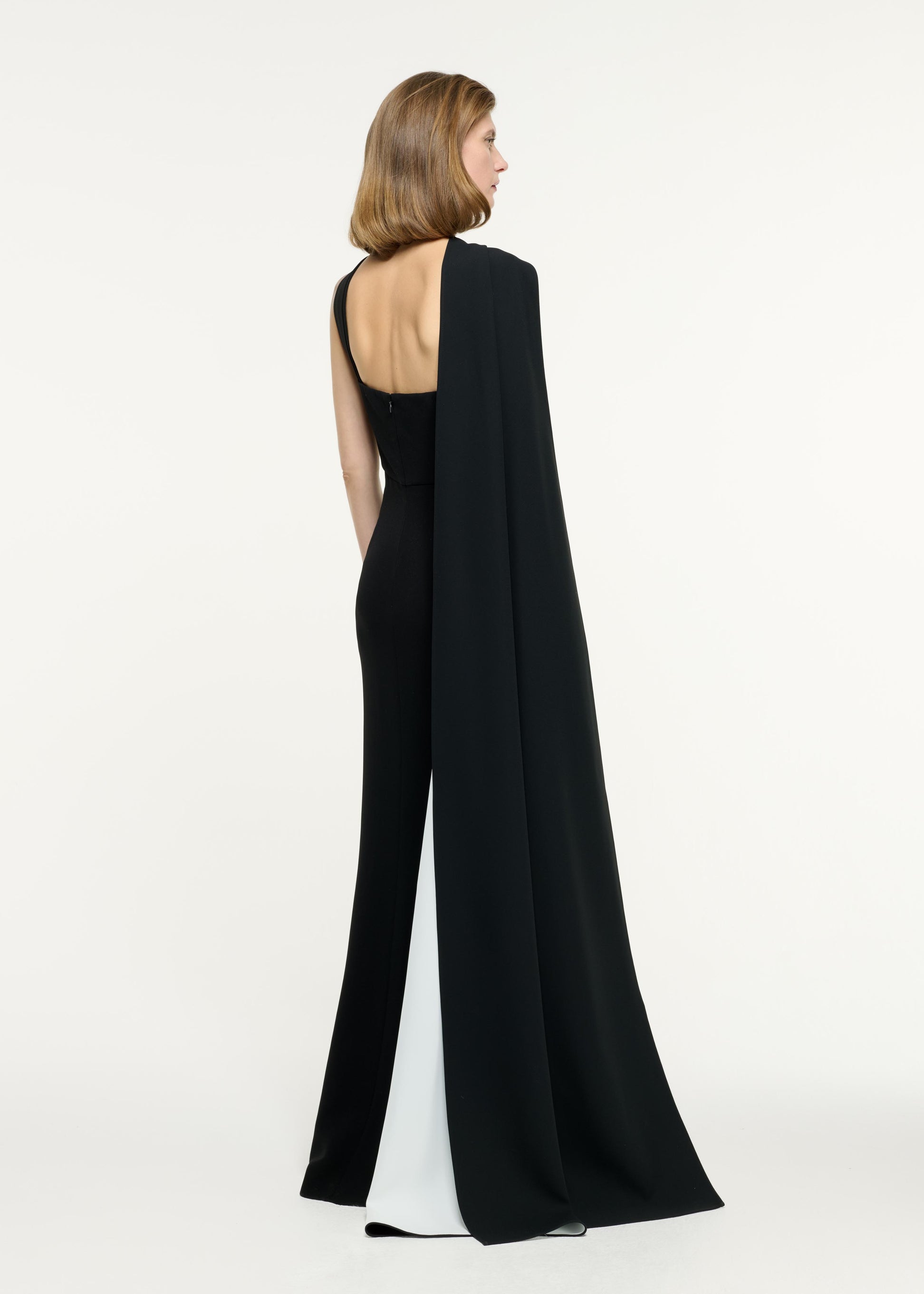 Asymmetric Embellished Light Cady Gown