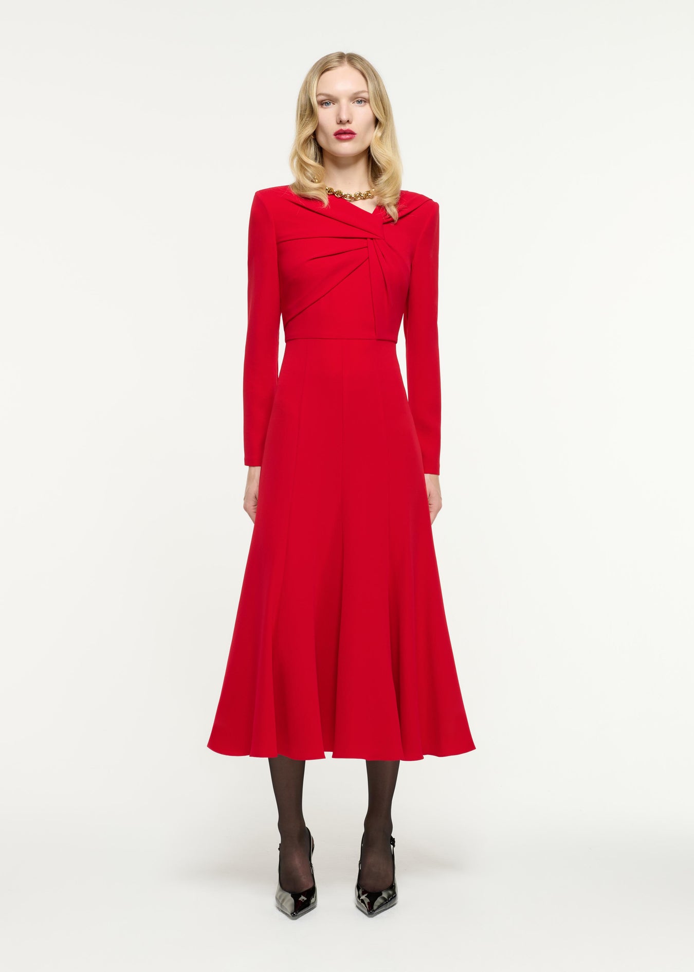 Long Sleeve Light Cady Midi Dress