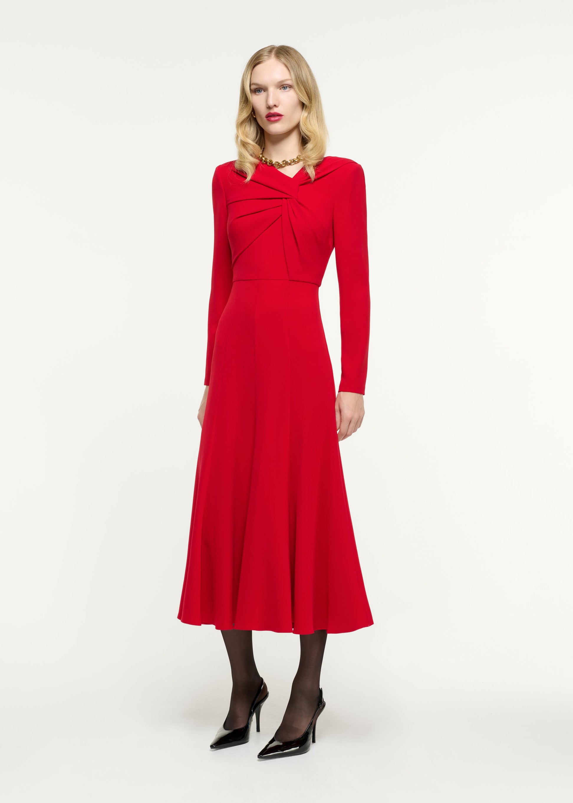 Long Sleeve Light Cady Midi Dress