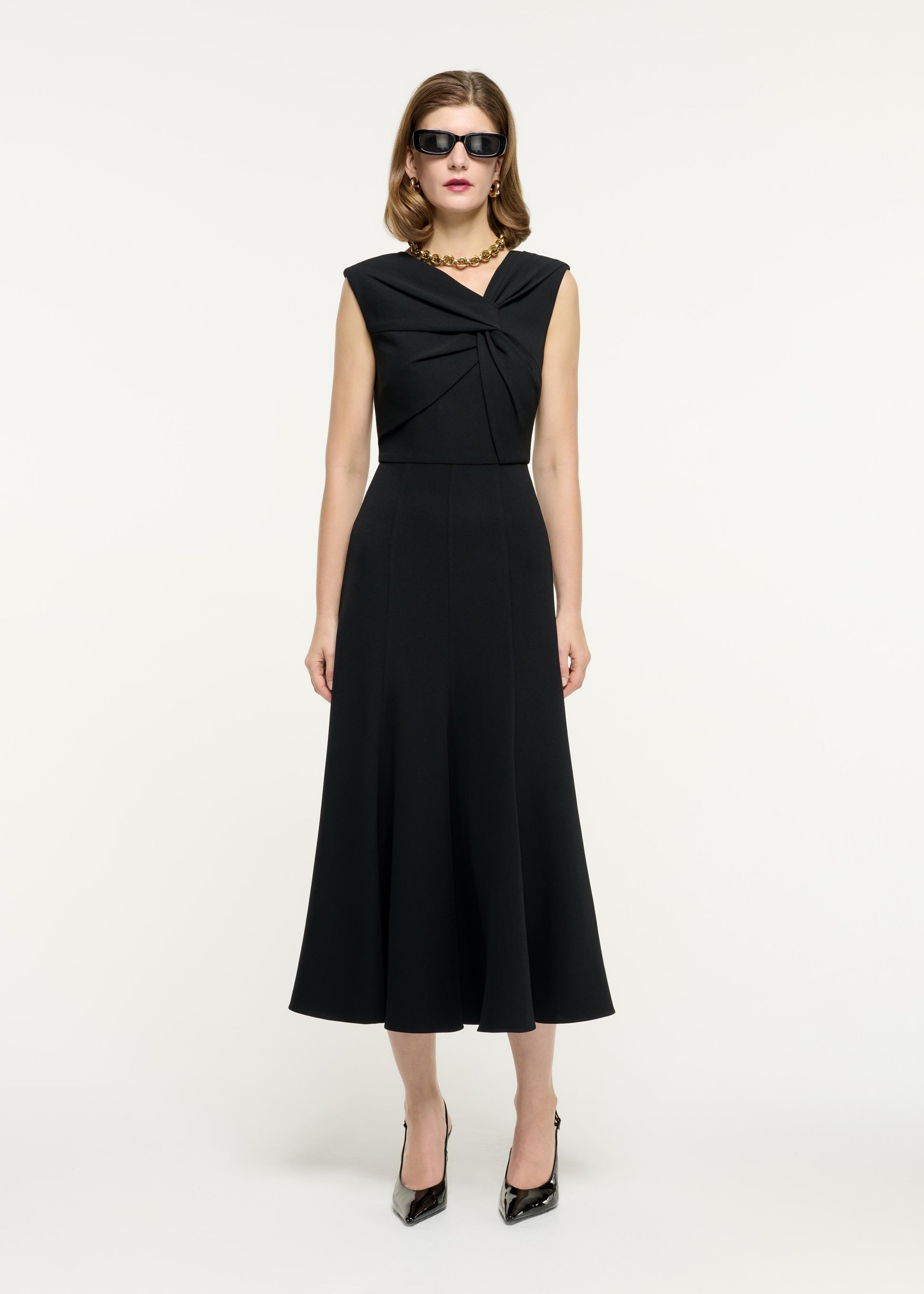 Sleeveless Light Cady Midi Dress