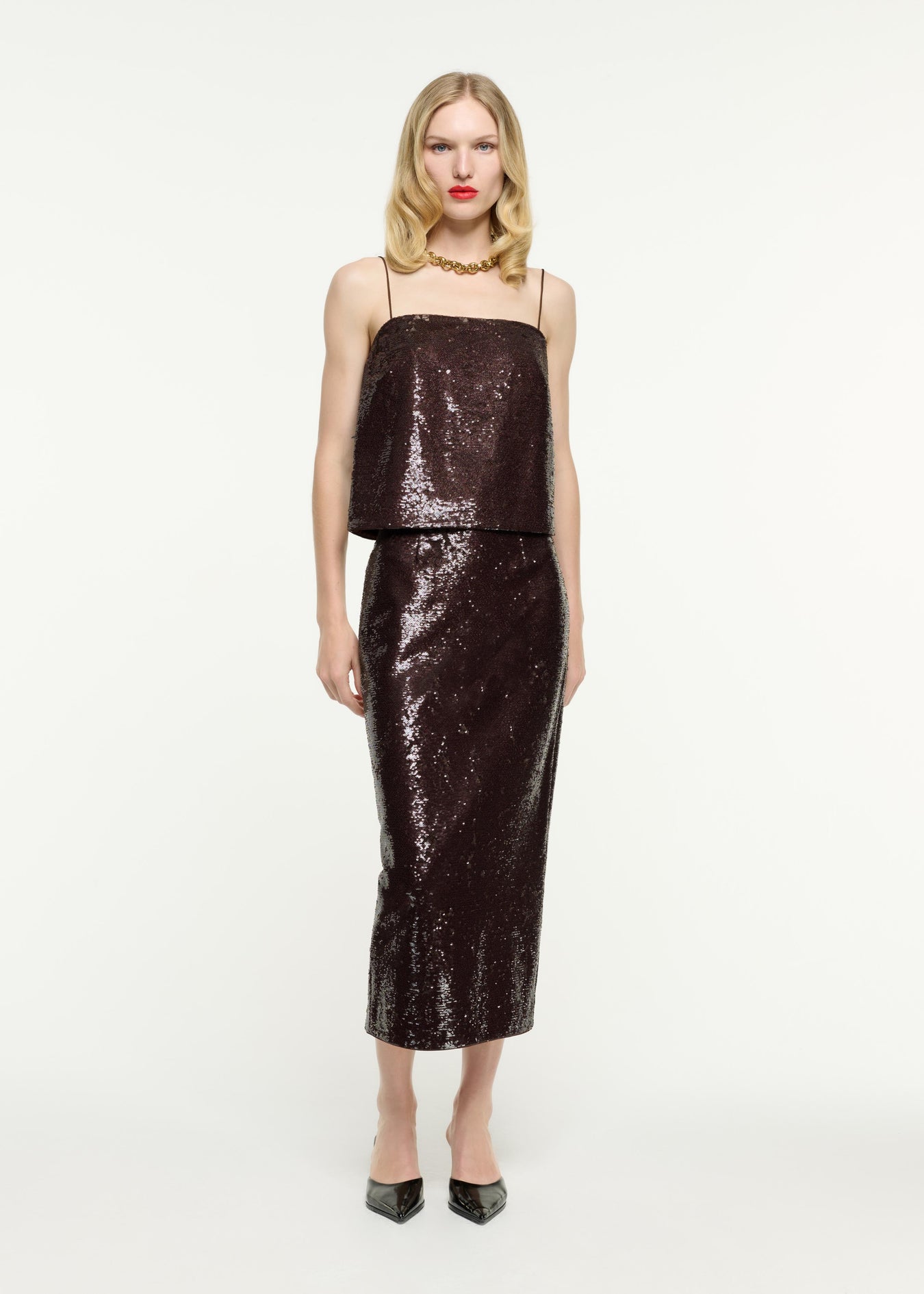 Sequin Midi Skirt