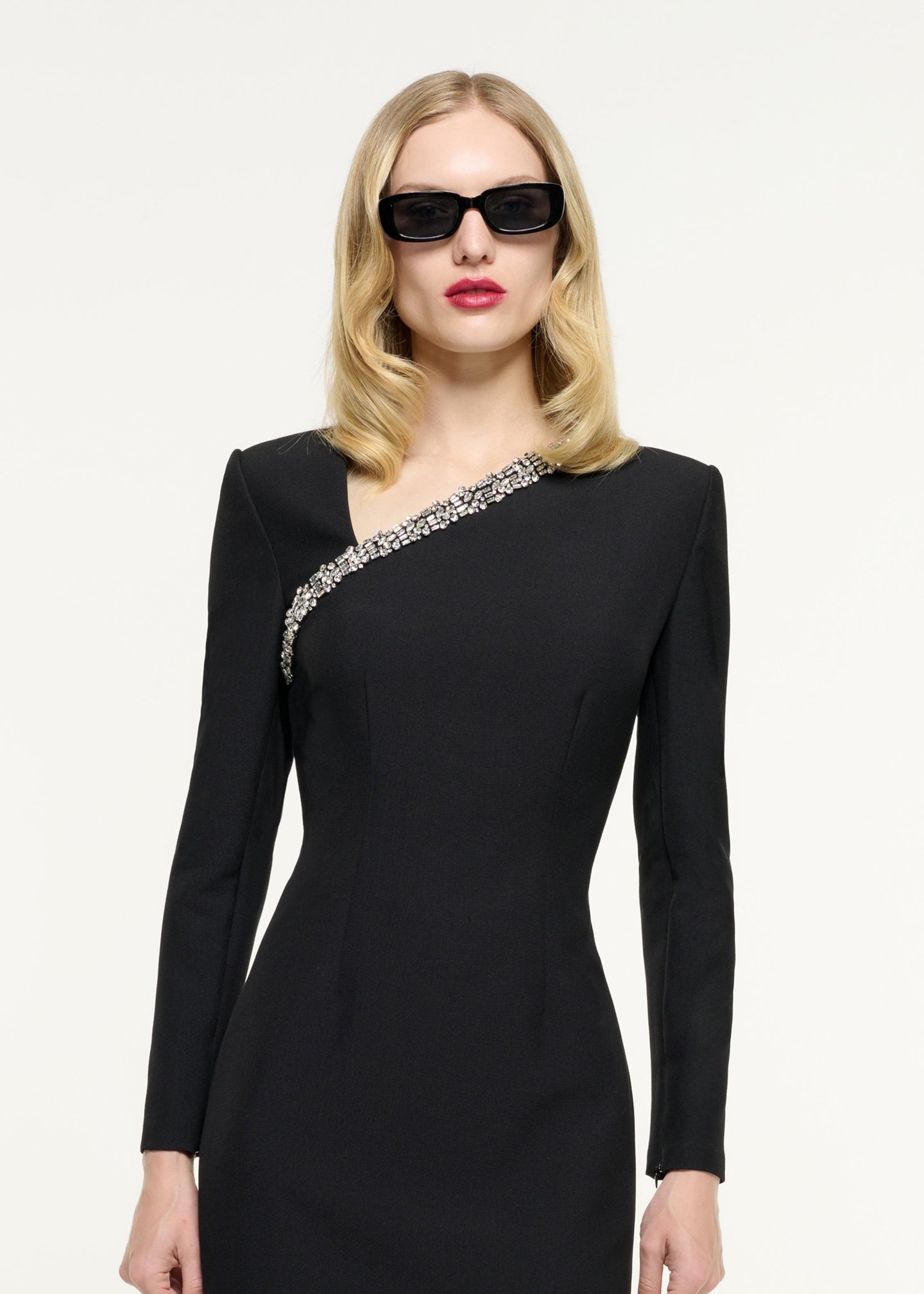 Long Sleeve Embellished Midi Dress