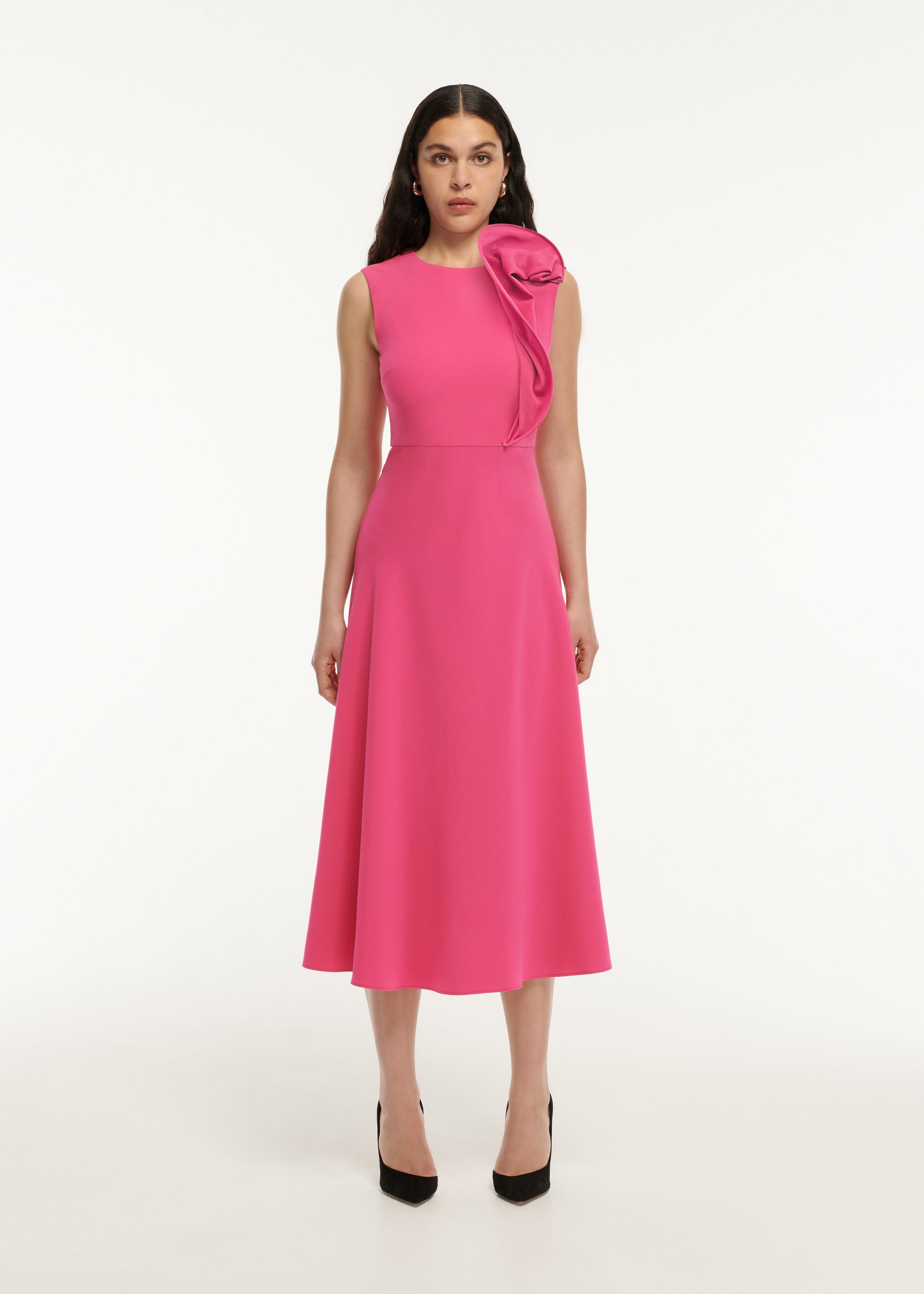 Stretch Cady Midi Dress in Pink – Roland Mouret