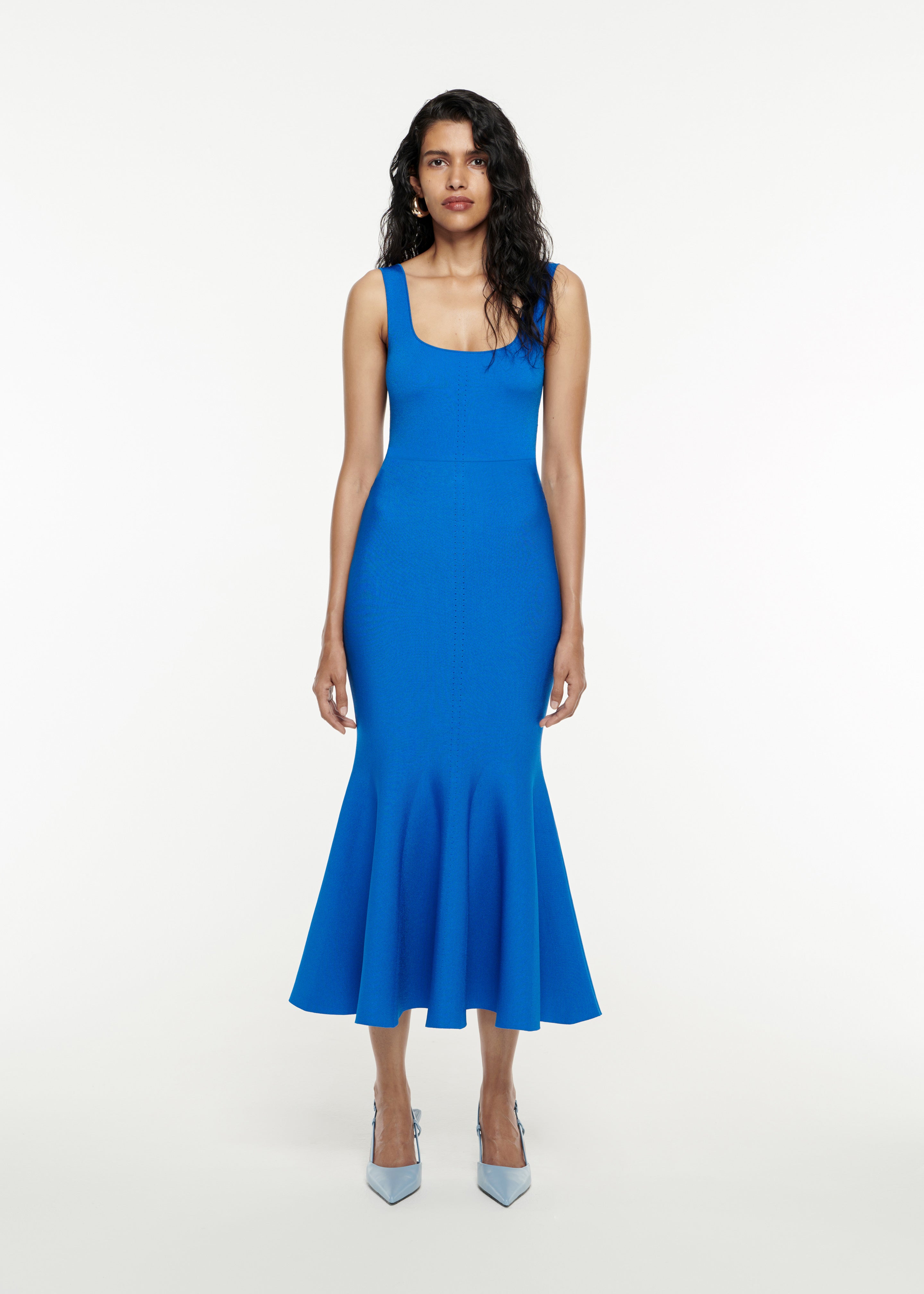 Knit Midi Dress in Blue – Roland Mouret